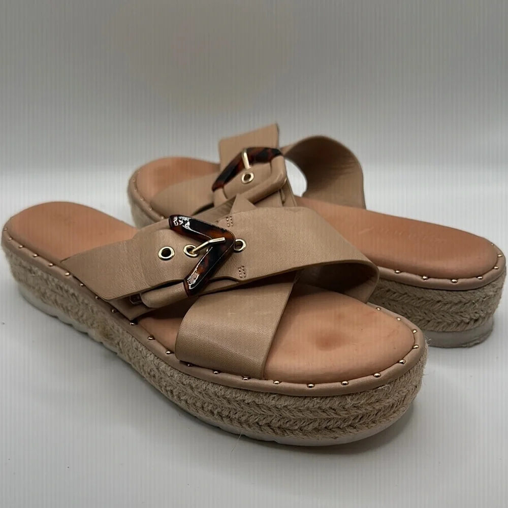 Gianni Bini Sz 8 Tan Espadrille Platform Sandals